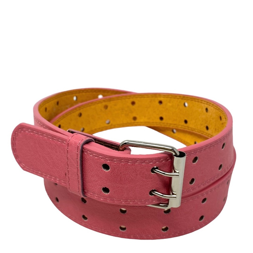 Vintage Y2K Genuine Pink Leather Belt
